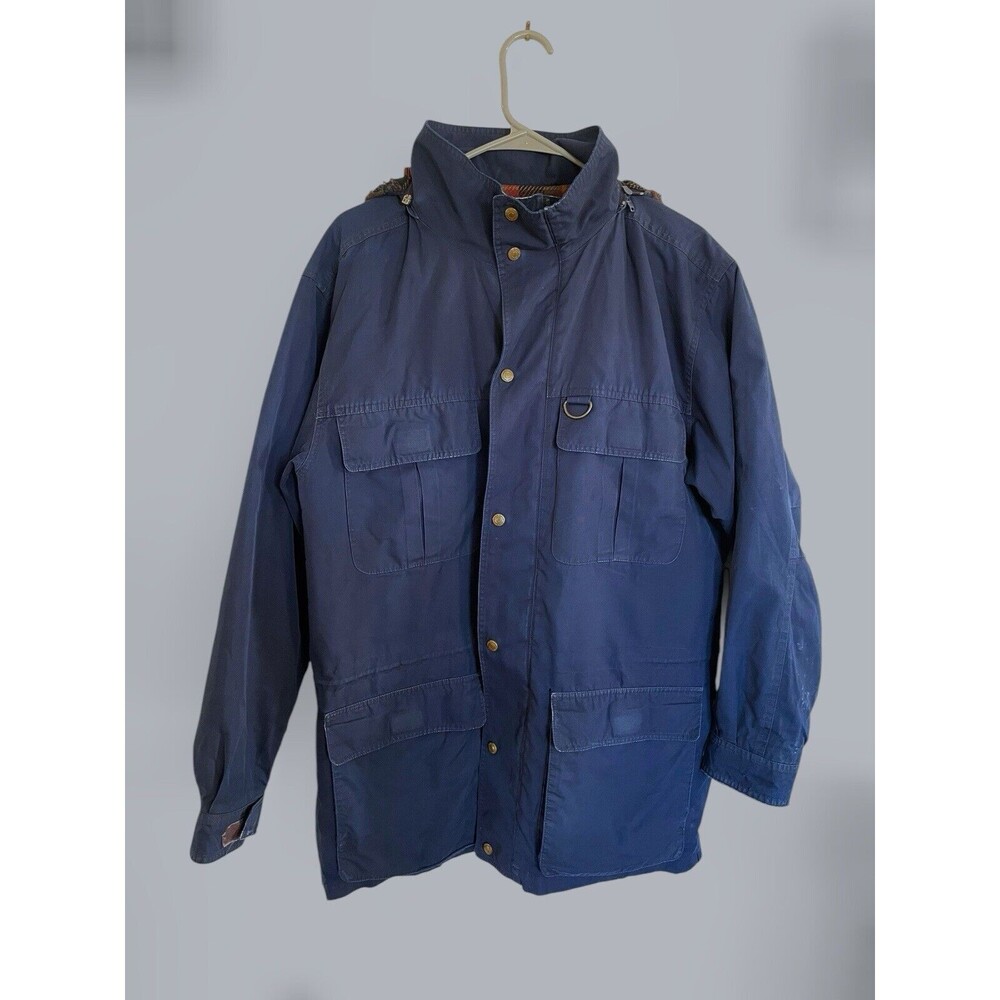 Vintage Eddie Bauer Jacket w/ Detachable Hood Blue Mountain Parka Wool Lined XL